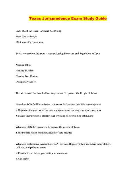 jurisprudence exam texas for dietitians.